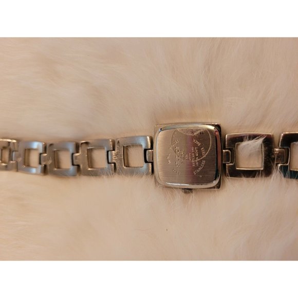 Womens Studio Square Link Watch Quartz Silver Tone Metal Geometric 8951 - Picture 7 of 7